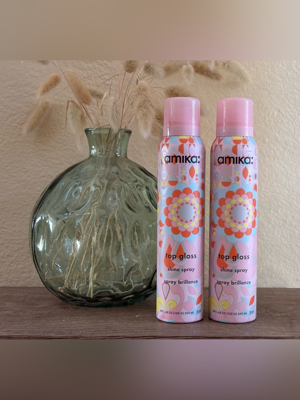 2 Amika Top Gloss Shine Spray 4.8oz New & Authentic
